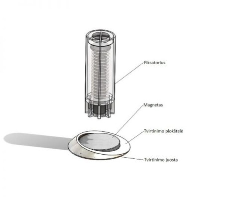 Nematoma magnetinė durų atrama "NUDA STOPPINO 2.0" Matinis nikelis