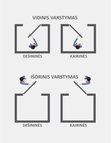 Nematomos vidaus durys "HARMONY" 232/233 cm Dažytos