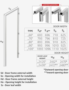 Concealed door "HARMONY" 242/243 cm Veneer 2